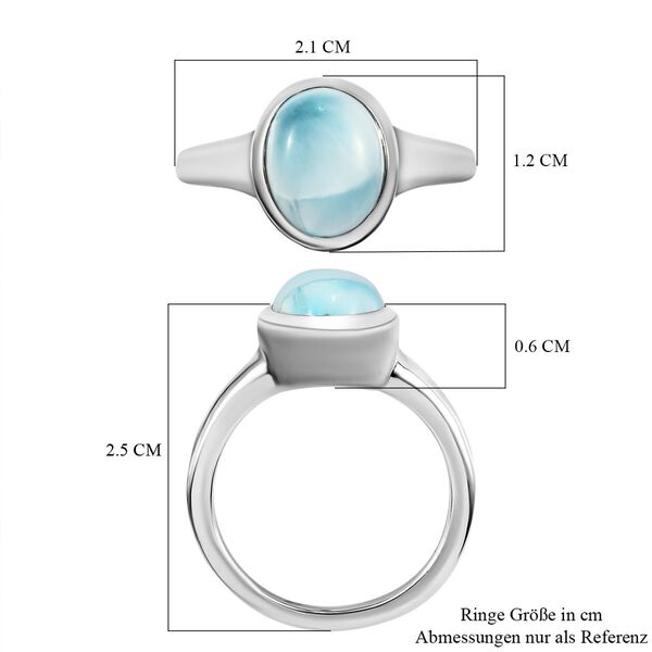 Larimar-Ring, 925 Silber platiniert  ca. 3,06 ct image number 7
