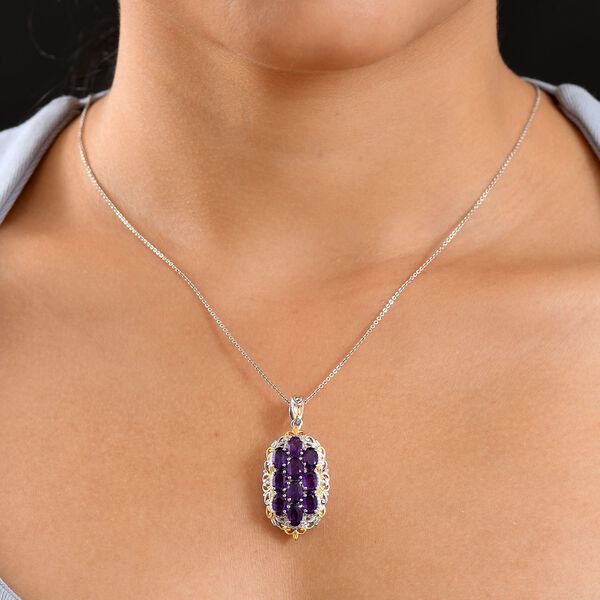 Afrikanischer Amethyst Anh&auml;nger Messing ca. 4.82 ct image number 3