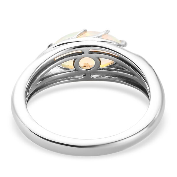 Nat&uuml;rlicher &Auml;thiopischer Opal Ring 925 Silber platiniert  ca. 0,91 ct image number 6