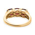 AAA Orissa Rose Granat, Weißer Zirkon Ring, 925 Silber Gelbgold Vermeil (Größe 21.00) ca. 2.12 ct image number 5