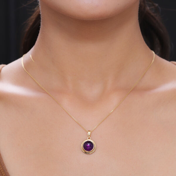 Afrikanischer Amethyst Chakra Anh&auml;nger 925 Silber vergoldet ca. 5,27 ct image number 3