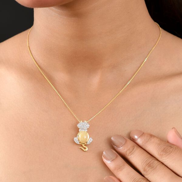 GP Trionfo Kollektion - Goldener Rutil Quarz, Zirkon und Kanchanaburi blauer Saphir Anhänger mit 50cm Kette - 4,41 ct. image number 3