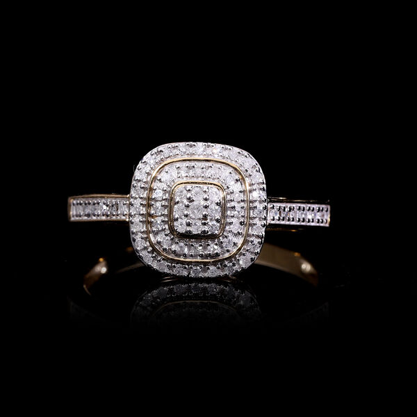Wei&szlig;er Diamant Ring, 925 Silber Gelbgold Vermeil, (Gr&ouml;&szlig;e 20.00) ca. 0.25 ct image number 9