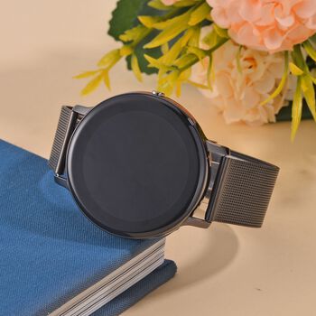 Eleganz Mesh HiWatch Plus, Schwarz Smartwatch mit Dual-Modus Bluetooth, 1,28 IPS Display und Wassergesch&uuml;tztes Design