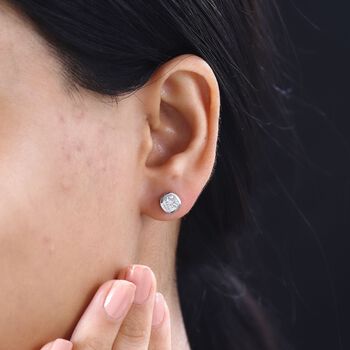 Moissanit Ohrringe 925 Silber rhodiniert ca. 1,18 ct.