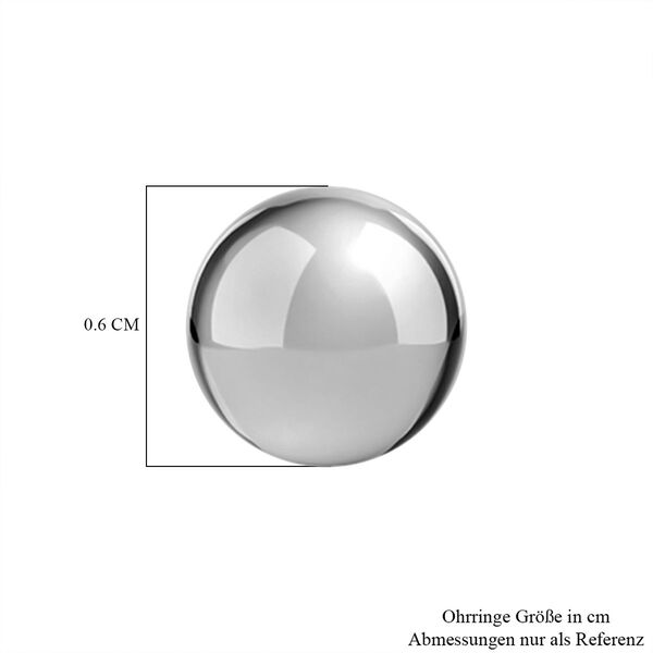 Kugelform-Ohrstecker, 925 Silber rhodiniert image number 4