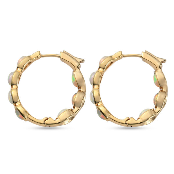 Nat&uuml;rlicher &Auml;thiopischer Opal Ohrringe 925 Silber Gelbgold Vermeil ca. 2,72 ct image number 5