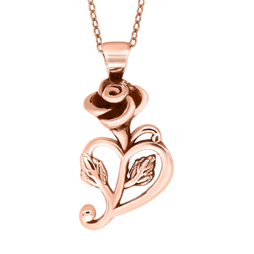 Rosenanhänger Anhänger mit Kette, 925 Silber rosévergoldet ca. 4,30g image number 0