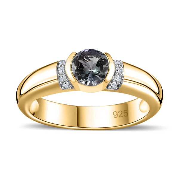 Grüner Tansanit und Zirkon-Ring - 0,59 ct. image number 4