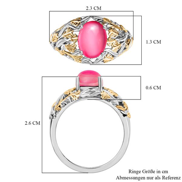 Mondlicht und Bl&uuml;te - Djoy Maulbeer-Mondstein-Ring, 925 Silber platiniert und vergoldet (Gr&ouml;&szlig;e 19.00) ca. 1.97 ct image number 6