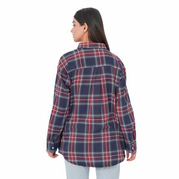 TAMSY - Damen, gewebte Hemdbluse, Gr&ouml;&szlig;e 38, Rot und Schwarz image number 1