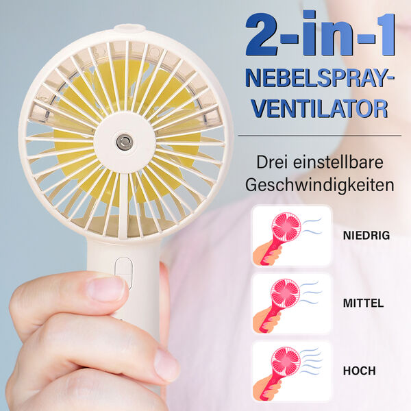 2-in-1 Nebelspray-Ventilator, Weiß-Gelb  image number 3