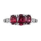 Rhodolith Granat-Ring, 925 Silber platiniert (Größe 16.00) ca. 2,09 ct