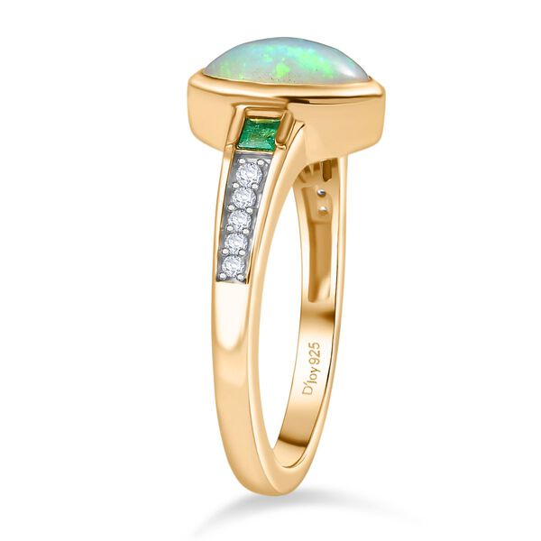D&rsquo;Joy Nat&uuml;rlicher, &auml;thiopischer Welo Opal, Smaragd und Zirkon Ring - 1,44 ct. image number 5