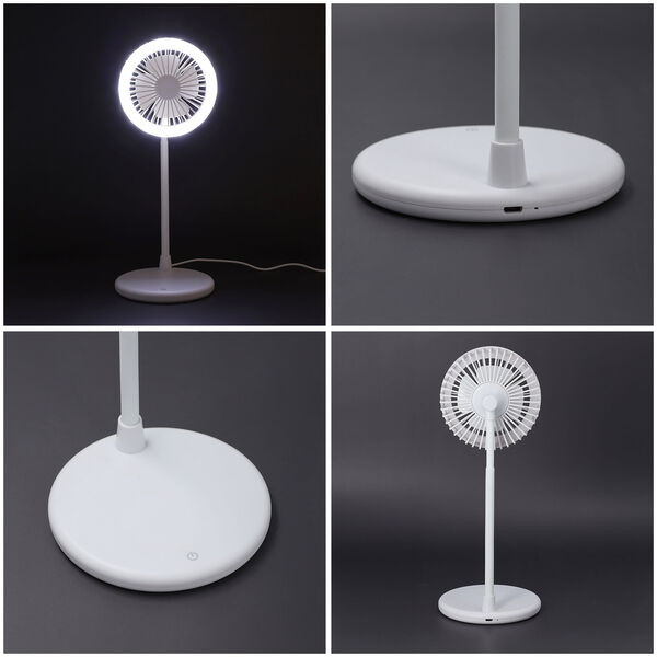Standventilator mit USB-Anschluss und LED-Licht, 3 Geschwindigkeiten, Wei&szlig;&nbsp; image number 5