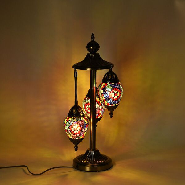 Mosaik Glas Lampe, bronze image number 8