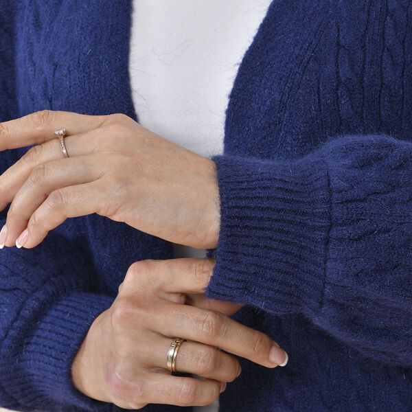 Gestrickter Cardigan mit Zopfmuster, 83x41x53cm, Dunkelblau image number 6