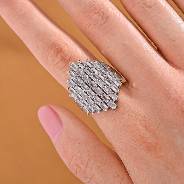 Wei&szlig;er Zirkonia flexibler Ring image number 2