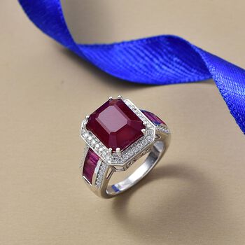 D'Joy AA Afrikanischer Rubin und Moissanit Ring - 12,29 ct.