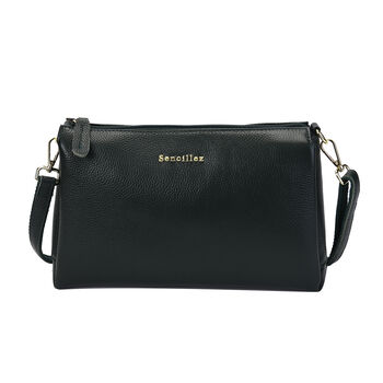 Sencillez Crossbody Tasche aus echtem Leder,  Gr&ouml;&szlig;e 28x9x17 cm, Dunkelgr&uuml;n