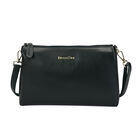 Sencillez Crossbody Tasche aus echtem Leder, Größe 28x9x17 cm, Dunkelgrün