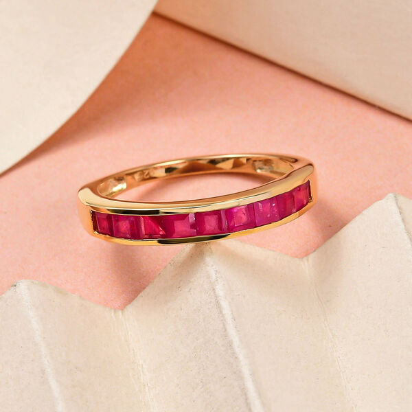 Afrikanischer Rubin-Ring, (Fissure gef&uuml;llt), 925 Silber vergoldet (Gr&ouml;&szlig;e 17.00) ca. 1,33 ct image number 2