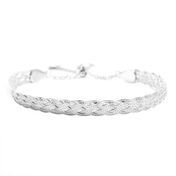 Geflochtenes Bolo Armband, ca. 23 cm, 925 Silber ca. 4,30g