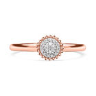 Weißer Diamant Ring, 925 Silber Roségold Vermeil (Größe 20.00), ca. 0.08 ct