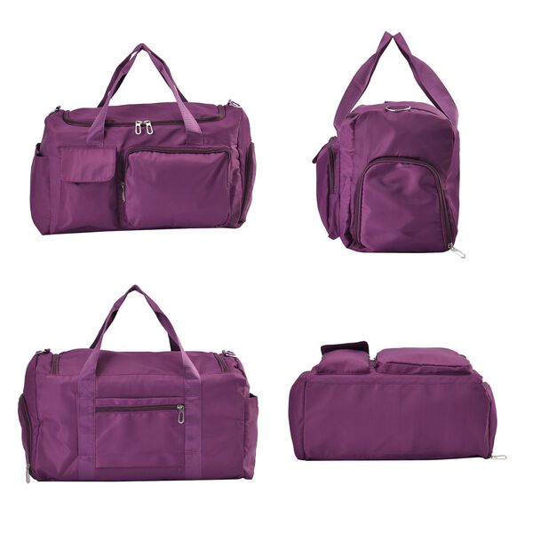 Reisetasche mit vielen F&auml;chern aus wasserfestem Nylon, Burgund image number 4