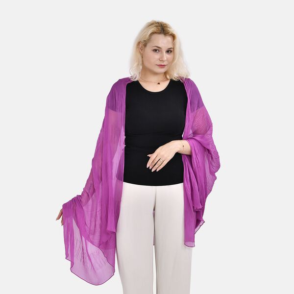 LA MAREY – 100% Maulbeer-Seidenschal Chiffon, 60x170cm, weinrot image number 7