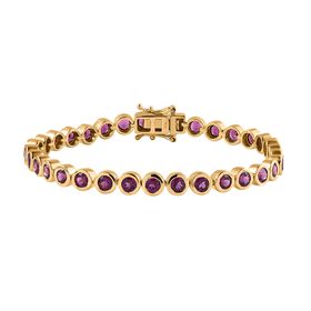 Rhodolith Granat Armband, ca. 19 cm, 925 Silber Gelbgold Vermeil, ca. 10.85 ct