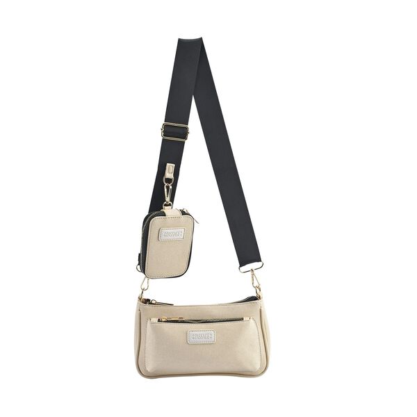 Passage - Crossbody Tasche aus Kunstleder mit RFID Schutz und abnehmbarem Münzbeutel, 23x4x13cm, Beige image number 0