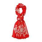 LA MAREY - 100% Maulbeeren-Satin-Seidenschal, 55x170 cm, Korallenrot