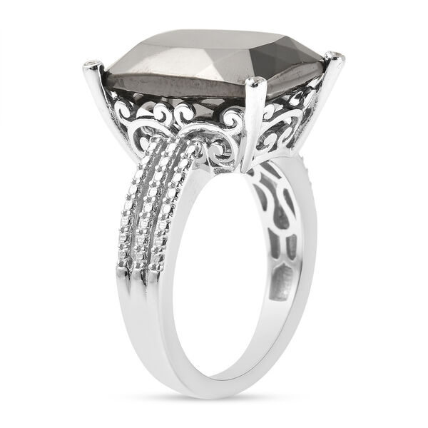 Elite Shungit und Zirkon Ring 925 Silber rhodiniert  ca. 7,28 ct image number 4