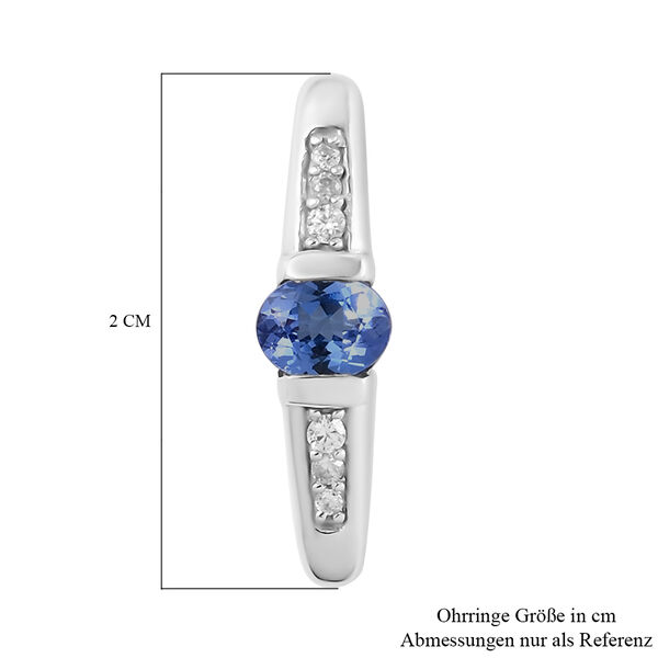 Tansanit und Zirkon-Ohrringe, 925 Silber platiniert ca. 0,95 ct image number 6