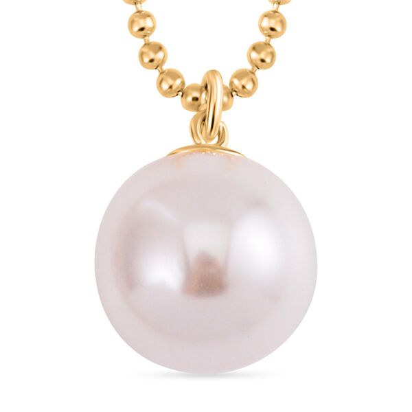 Wei&szlig;e Muschelkernperle Halskette, 45cm - 15 ct.