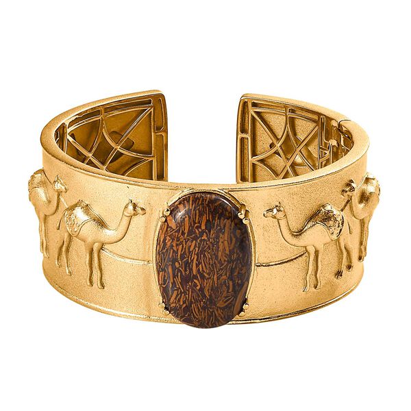 Skript Stein Armreif mit Kamelmotiven, 19 cm - 32,63 ct.
