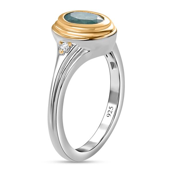 Grandidierit und Zirkon-Ring, 925 Silber Bicolor  ca. 0,83 ct image number 5