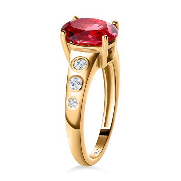 Labor Padparadscha Saphir und Zirkon Ring - 2,76 ct. image number 4