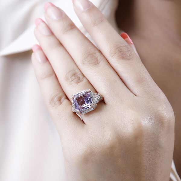 Rose De France Amethyst und Zirkon Ring - 7,38 ct. image number 3