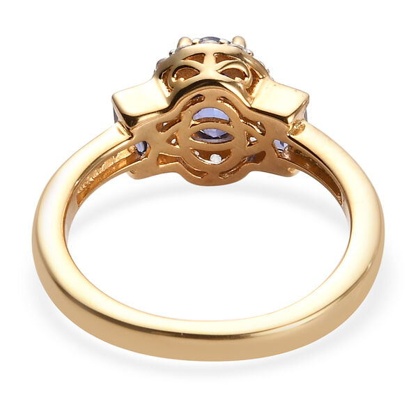 AA Tansanit und Zirkon-Ring, 925 Silber 585 Gelb Vermeil  ca. 1,41 ct image number 6