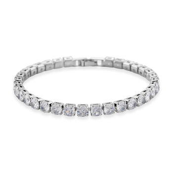 Wei&szlig;es Zirkonia 19cm Armband in Silberton