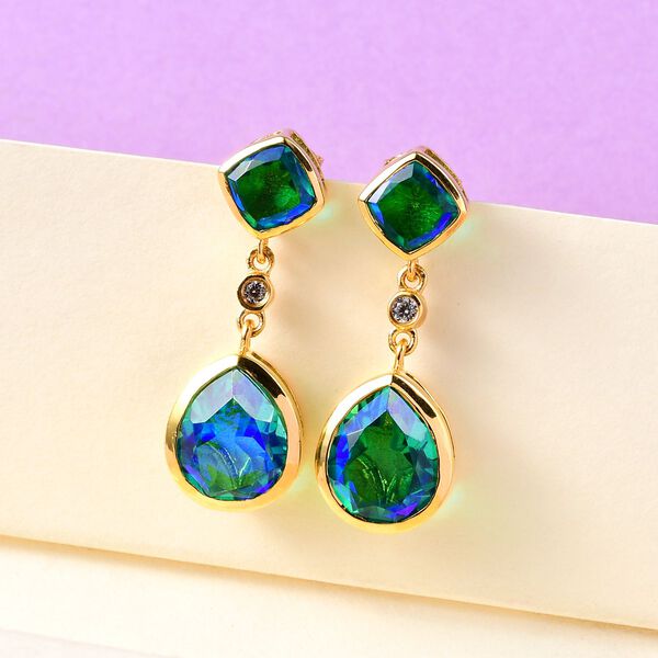 Pfau Triplett Quarz und Zirkon-Ohrringe - 9,77 ct. image number 2