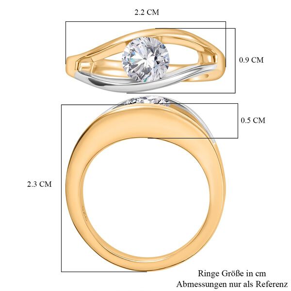 Moissanit Bicolor Ring, ca. 0,77 ct. image number 6