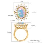 Natürlicher, äthiopischer Opal und weißer Zirkon-Ring - 7,40 ct. image number 6