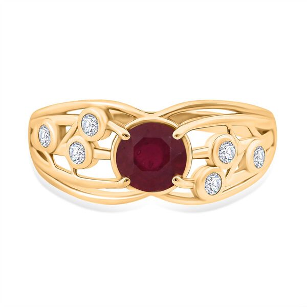 Afrikanischer Rubin  und Moissanit Ring - 1,56 ct.