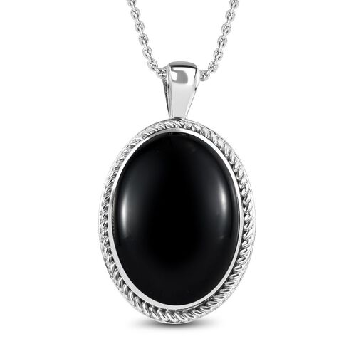 Schwarzer Onyx Schmuckset  Edelstahl ca. 23,14 ct. image number 0