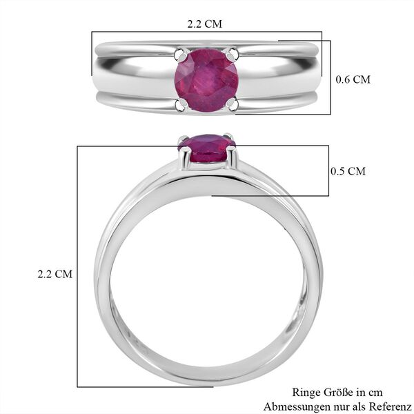 Afrikanischer Rubin (Fissure gef&uuml;llt) Ring, 925 Silber rhodiniert (Gr&ouml;&szlig;e 18.00) ca. 0.76 ct image number 4