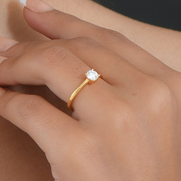 D'Joy Moissanit Ring 925 Silber vergoldet (Gr&ouml;&szlig;e 19.00) ca. 0,46 ct image number 2