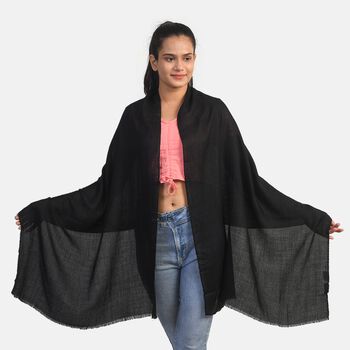 LA MAREY: 100% Kaschmir Schal 70 x 190 cm, Schwarz